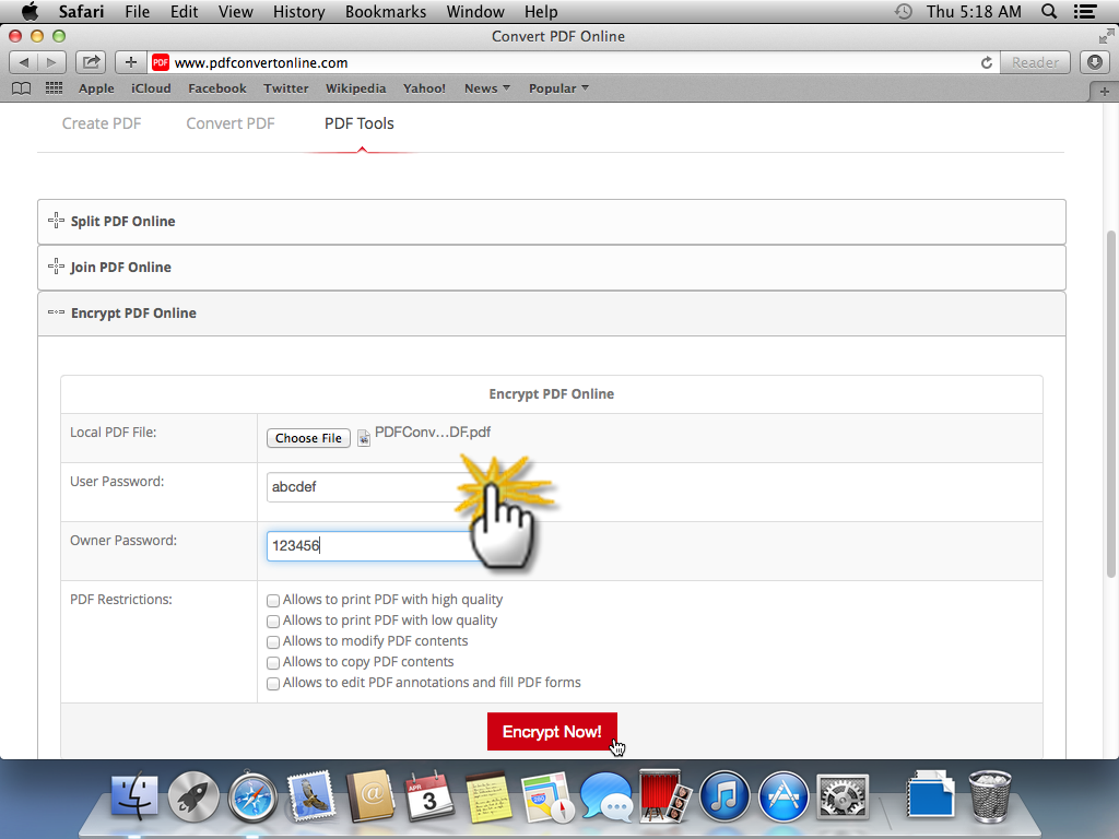 add password to pdf on mac step 3